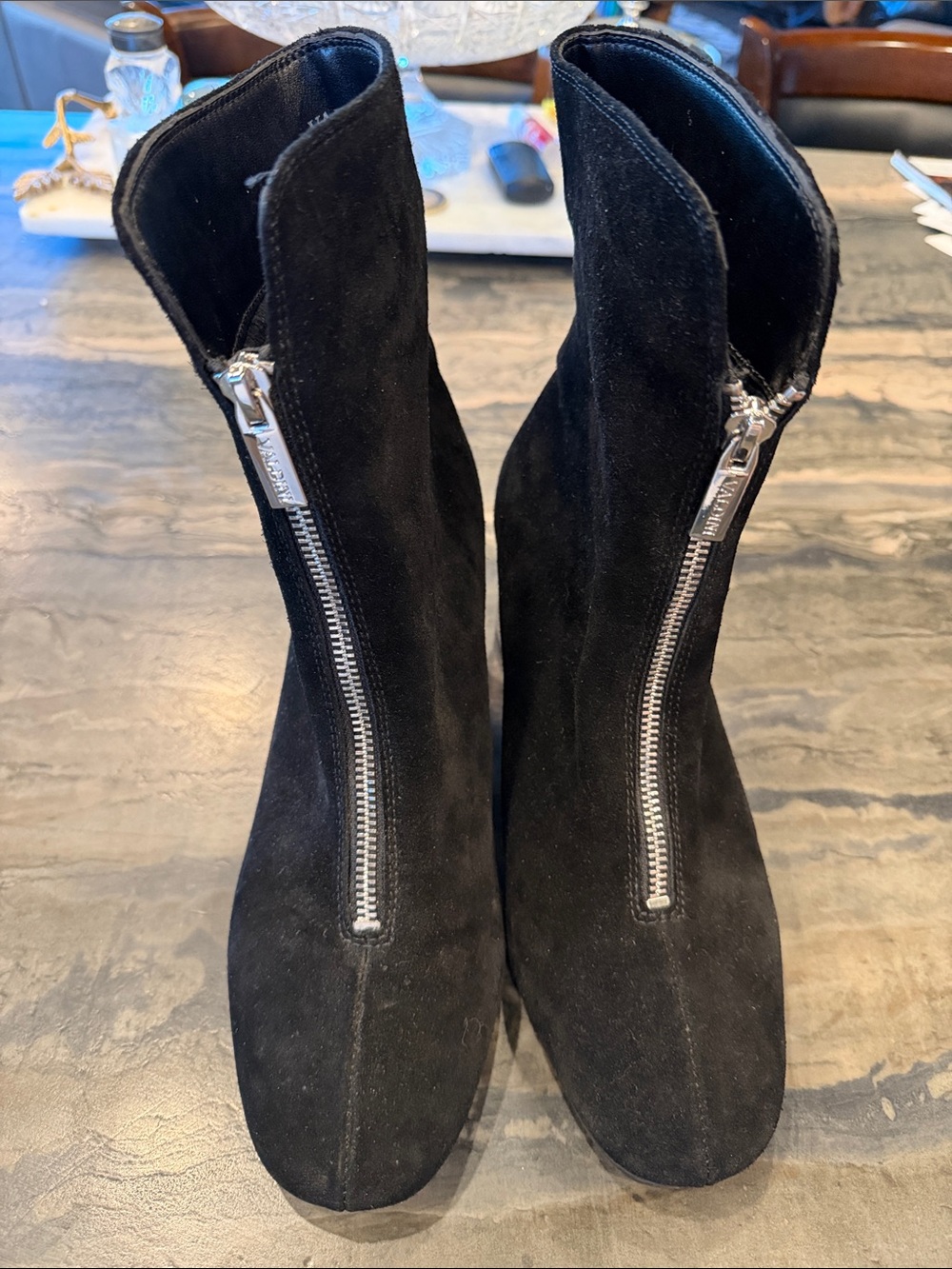 Valdini Suede zip front boot